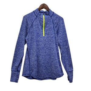 Tangerine Womens Athleisure Top XXL Blue Space Dye Athletic Quarter Zip Gorpcore